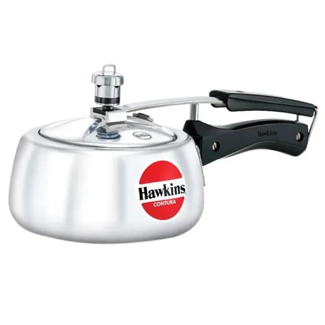 Hawkins Contura Aluminium Pressure Inner Lid Pressure Cooker Bakelite Handle Silver HC15